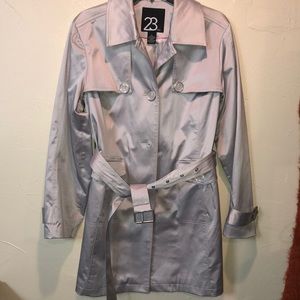 23rd St silver trench coat   Size L